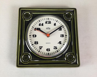 Vintage Ceramic Quartz Wall Clock, Germany, 1970
