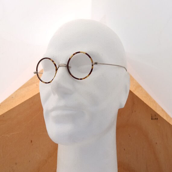 Lunettes Anciennes Rondes Taille 39 18 Lunettes Antiques De 1920 Lunettes Decor Ecaille Blonde avec Branches en Metal Standards Droite Etsy France