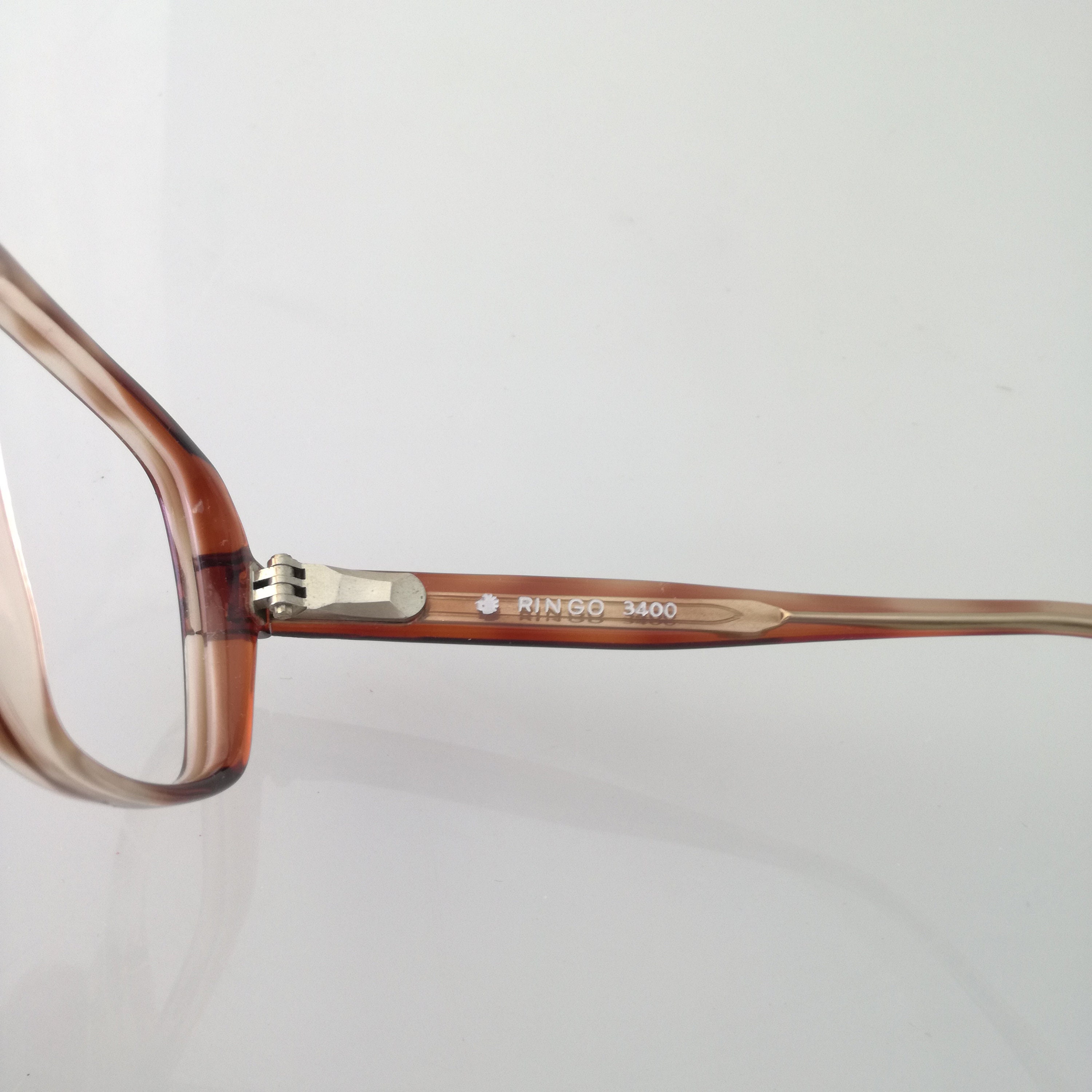 RINGO Rectangular Glasses 3400, Size 52 20, Gradient Caramel Color