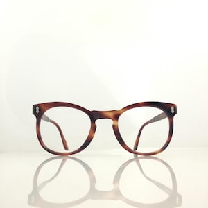 Do Not Buy Reserved S RARE Handmade PANTO Glasses, 47 16, Amber Color Glasses, 5 mm Thick, Glasses with Hockey Temples, Made in France