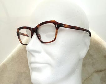 Handmade PANTO Glasses, Size 50 20, Amber Tortoise Color Glasses 1960, Rectangular 2 Line Glasses