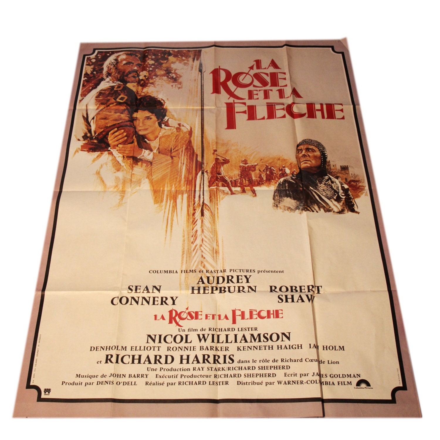 Affiche Originale de Cinéma - La Rose et Flèche Grande Affiche Vintage 120 X 158 cm, Film Grand Form