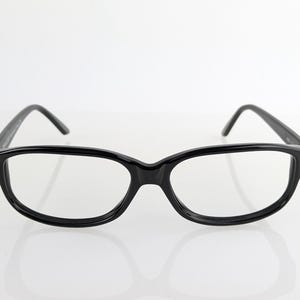 VUARNET 071 POUILLOUX, Size 60 19, Black Eyeglasses, Handmade in France, Rectangular Eyeglasses or Sunglasses, Gold Temple Decoration