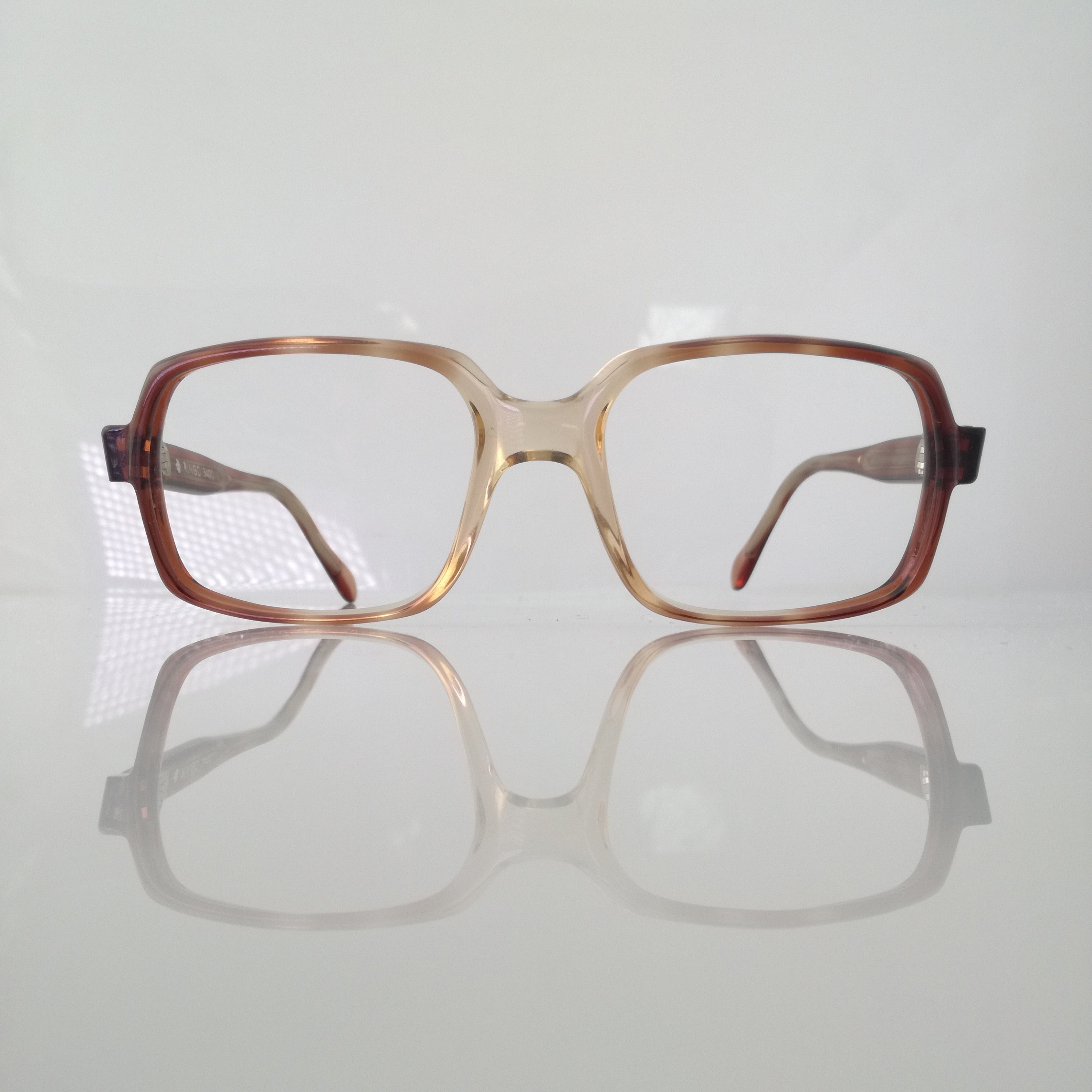 ringo✾︎ 3/29- RINGO Rectangular Glasses 3400, Size 52 20, Gradient Caramel Color
