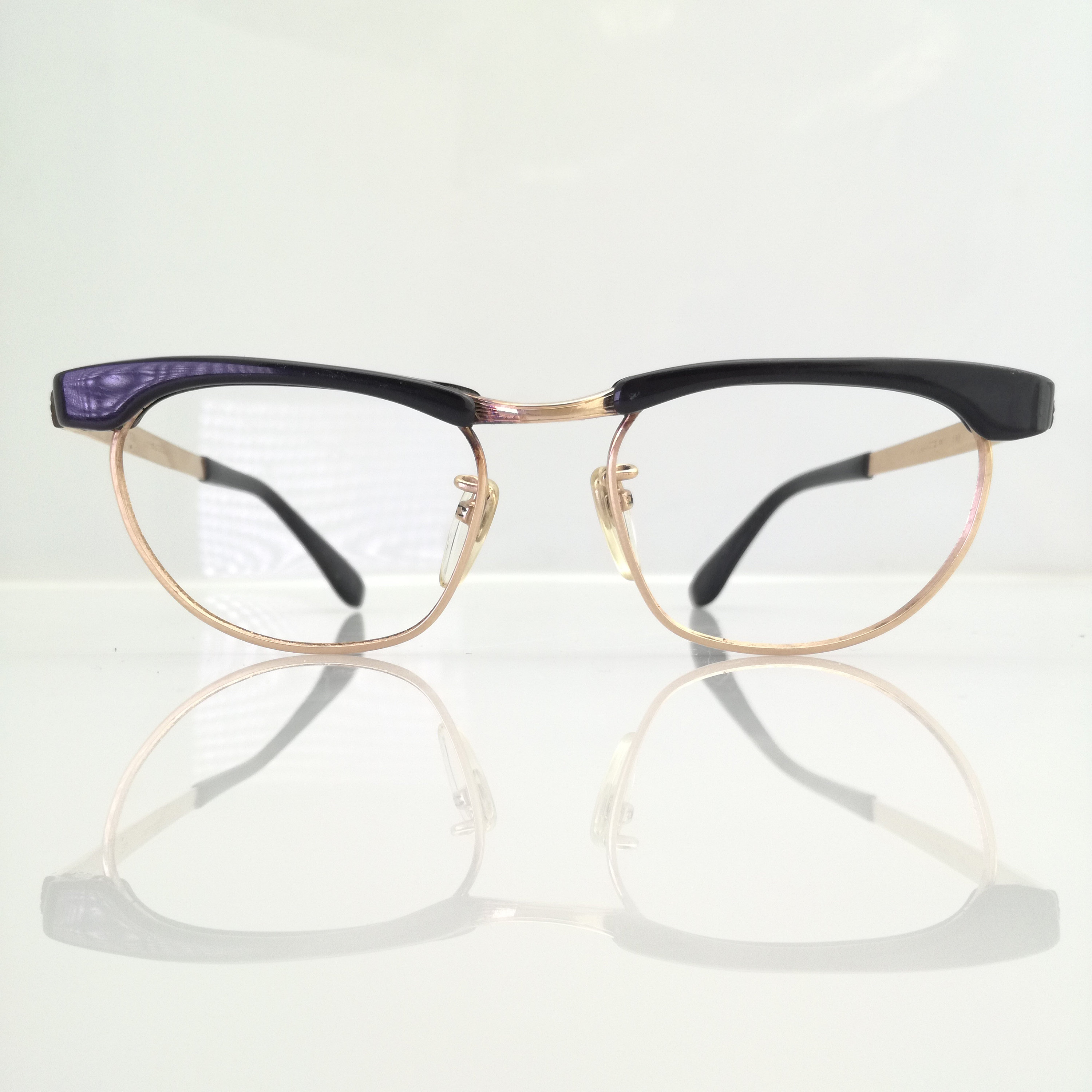 MARWITZ Gold MATURELLE BROW Eyeglasses, Size 44 16, 1960