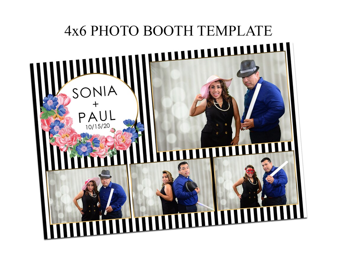 Photo Booth Template 4x6 Photo Booth Template Wedding Photo Etsy