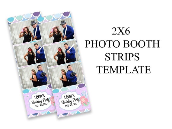 Photo booth template Strips photo booth template Birthday | Etsy