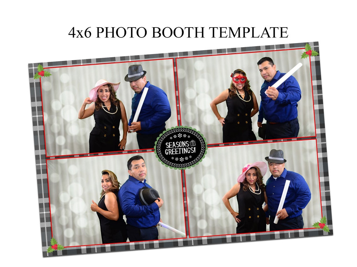 Photo booth template 4x6 photo booth template Holiday photo | Etsy