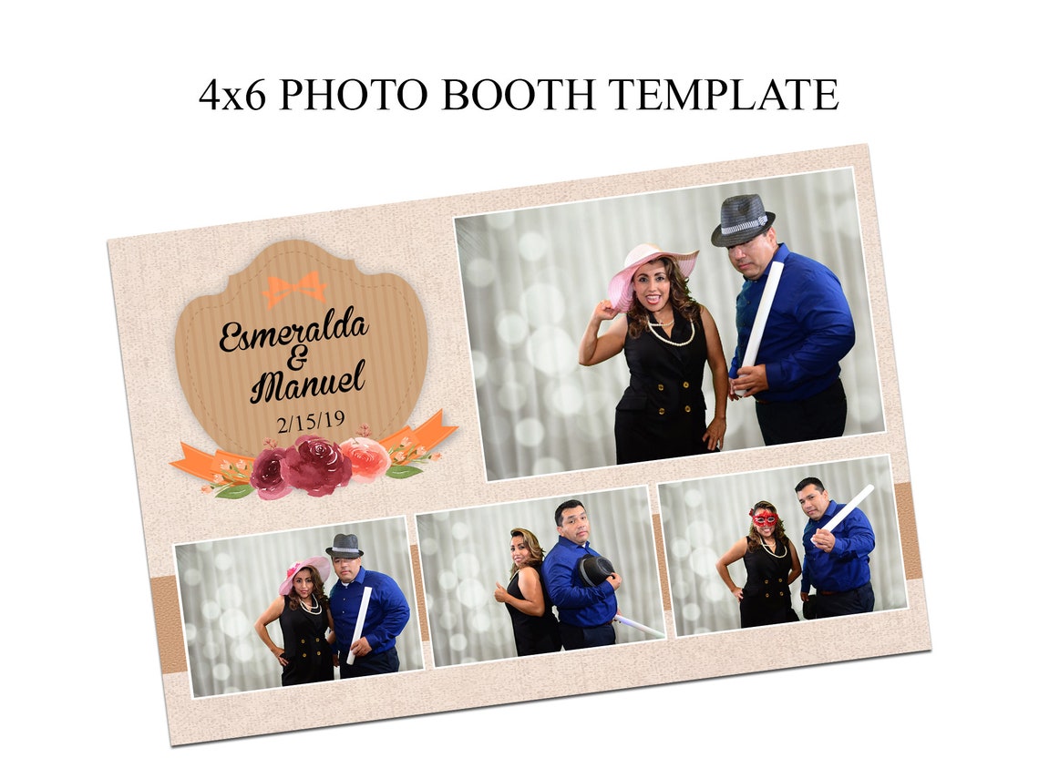 Photo Booth Template 4x6, Wedding Photo Booth Template, Party, XV Photo ...