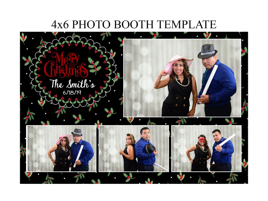 Photo Booth Template 4x6 Photo Booth Template Holiday Photo - Etsy