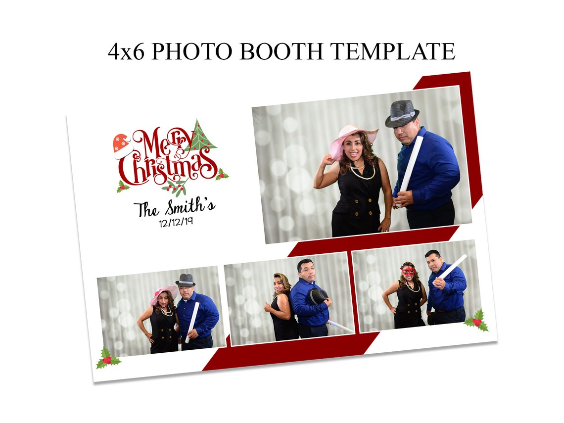Photo Booth Template, 4x6 Photo Booth Template, Holiday Photo Booth ...