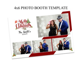 Photo booth template, 4x6 photo booth template, Holiday photo booth template, Christmas photo booth template