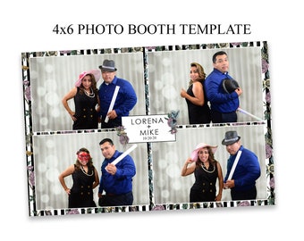 Photo booth template 4x6 photo booth template Wedding photo | Etsy