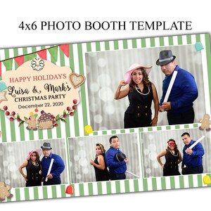 Photo booth template, 4x6 photo booth template, Holiday photo booth template, Christmas photo booth template