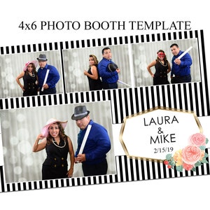 Photo booth template 4x6, Wedding photo booth template, XV photo booth template