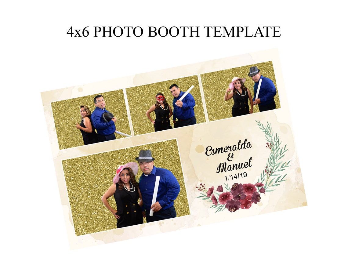 Photo Booth Template 4x6, Wedding Photo Booth Template, Party Photo ...