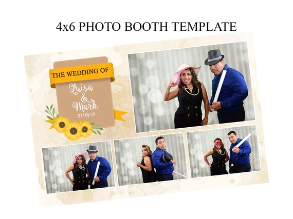 Photo booth template 4x6 Wedding photo booth template Party | Etsy