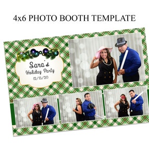 Photo booth template, 4x6 photo booth template, Holiday photo booth template, Christmas photo booth template