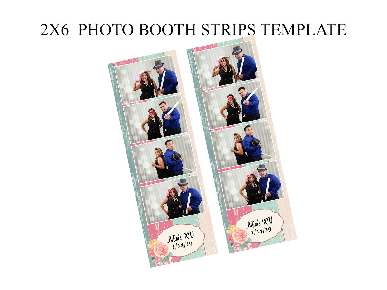 Photo Booth Template, Strips Photo Booth Template, Wedding Photo Booth