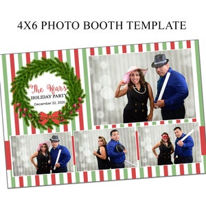 Photo booth template, 4x6 photo booth template, Holiday photo booth template, Christmas photo booth template
