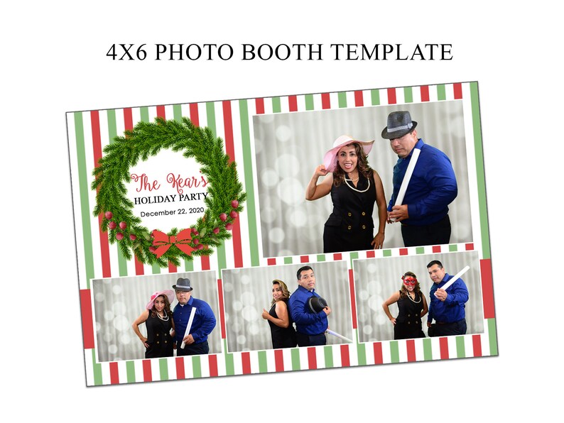 Photo booth template 4x6 photo booth template Holiday