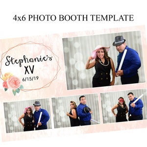 Photo booth template, 4x6 photo booth template, Wedding photo booth template, XV photo booth template, Spring photo booth template