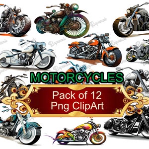 Motorrad ClipArt Png Sublimation Design, Biker Motorrad Farben Hintergrund Png, Hintergrund Png, digitaler Download