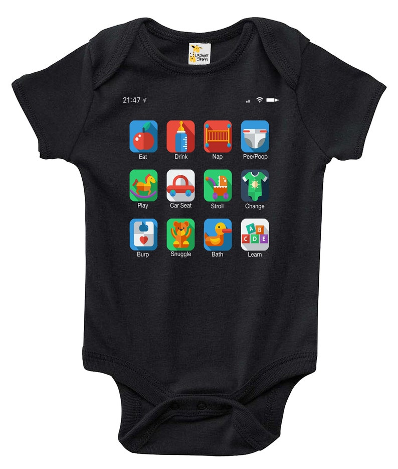 Baby Bodysuit Phone Icons Baby Clothes for Infant Boys and Girls