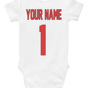 Baby Bodysuit Custom Personalized Baseball Jersey Bodysuit with the Name and Number of Your Choice image 4