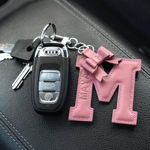 Personalized Leather Keychain, Leather Name Keyring, Alphabet Bag Charm, Gift with Name, Custom Handmade Leather Handbag and Purse Charm