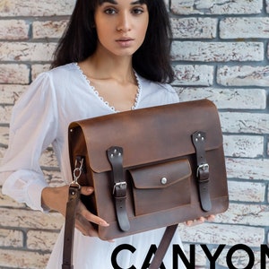 Cartera de cuero para computadora portátil para mujer, bolso de cuero, bolso de cuero para computadora portátil, regalo para madres, maletín de cuero para mujer