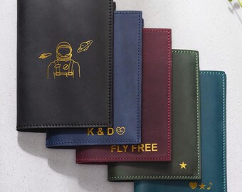 Juego de fundas para pasaportes familiares / Fundas de cuero personalizadas para pasaportes, colores a juego para todos / Regalo de viaje familiar, regalo de vacaciones