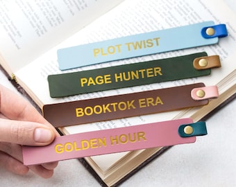 Marcapáginas de cuero para amantes de los libros / Era Booktok, Leer hasta después de las 2 AM, Cazador de páginas / Regalo divertido para lectores, Regalo literario para ella