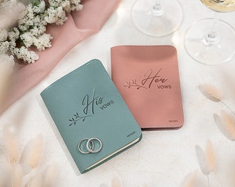 Modern His Vows or Her Vows Book, Personalized Wedding Vow Notebook, Custom Vow Journal, Vow Keepsake