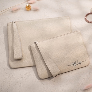 Personalised Clutch Bag, Custom Bridesmaid Gift, Bridesmaid Pouch, Leather Clutch Bag