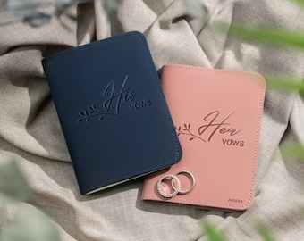 His and Her Vows Notebook, Wedding Vow Keepsake, Personalized Vow Book, Bride and Groom Gift