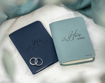 Personalized His and Hers Vow Journal, Wedding Vow Book, Custom Vow Notebook, Couples Gift, Wedding Keepsake