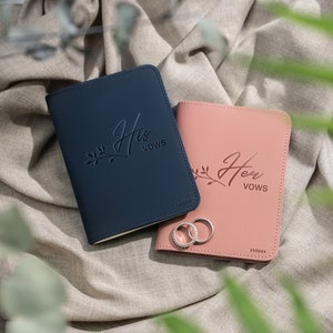 His and Her Vows Notebook, Wedding Vow Keepsake, Personalized Vow Book, Bride and Groom Gift