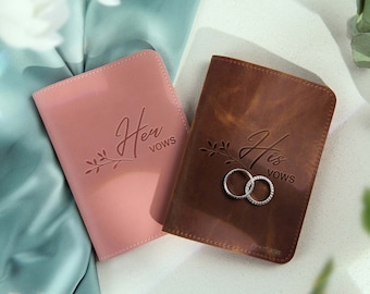 His and Her Rustic Leather Wedding Vow Books, LGBTQ Vow Books,Custom Wedding Vow Books, Personalized Wedding Vow Books