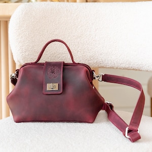 Arzttasche aus Leder, moderne Damentasche, Leder im Doktorstil, Handtasche, Crossbody-Tasche, Damenaccessoires, Geburtstagsgeschenk für Sie