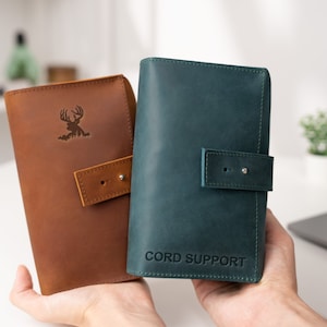 Computer kabel case, gepersonaliseerde lederen kabel organizer, monogram tech accessoires