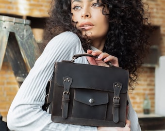 Leather Satchel Bag Brown Leather Satchel Bag Ladies Leather Satchel Bag Womens Leather Laptop Bag