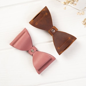 Personalized Dog Collar Bow Tie, Custom Dog Collar Bow Tie, Leather Dog Collar Bowtie, Gift For Dog Lovers