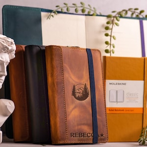 Personalized leather cover, Leather notebook cover, Leather cover gift for him, gift for her