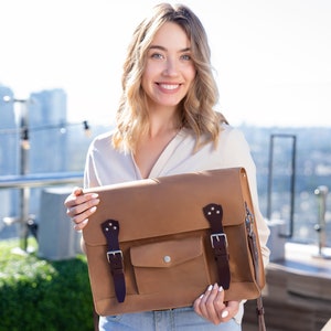 Cartable en cuir pour femme, sac à main cartable en cuir personnalisé, sacs cartable en cuir pour femme, cadeau pour elle