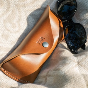 Leather Sunglasses Case, Leather Sunglass Case, Personalized Eyeglasses Case, Leather Sunglasses Holder image 1