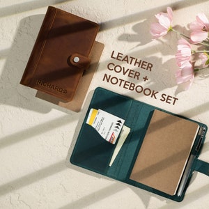Diário de couro personalizado, capa de caderno de couro personalizada, suporte de cahier Moleskine personalizado, capa de nota de campo