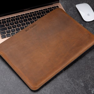 Leren computertas, leren laptoptas, handgemaakte leren computertas, reiscomputertas