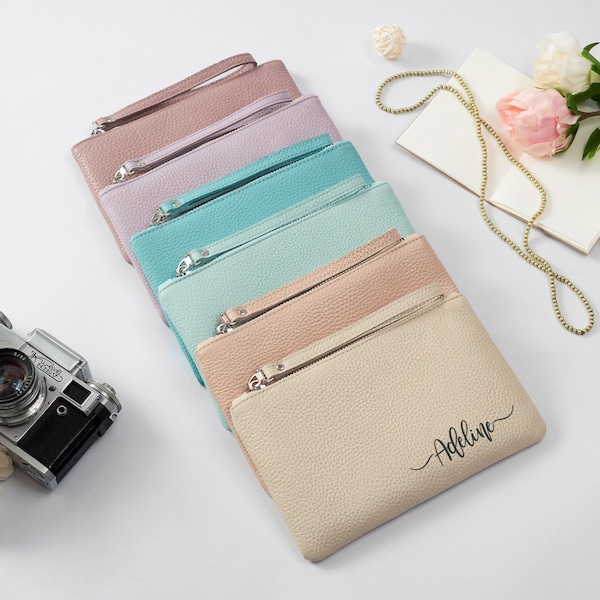 Custom Clutch Bag, Leather Clutch Bag, Genuine Leather Clutch, Custom Bridesmaid Gift