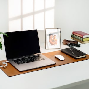 Leather Desk Mat, Custom Engraved Desk Pad, Personalized Office Decor, Christmas Gift for Coworker